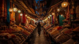 Marrakech market during winter sun getaway from UK.