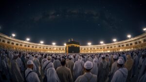 Pilgrims performing Umrah at the Kaaba in Makkah
