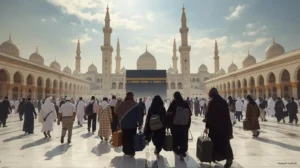 Affordable Umrah packages from UK 2026 – pilgrims near Masjid al-Haram Makkah