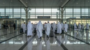 UK pilgrims arriving for Umrah 2026 with organized packages